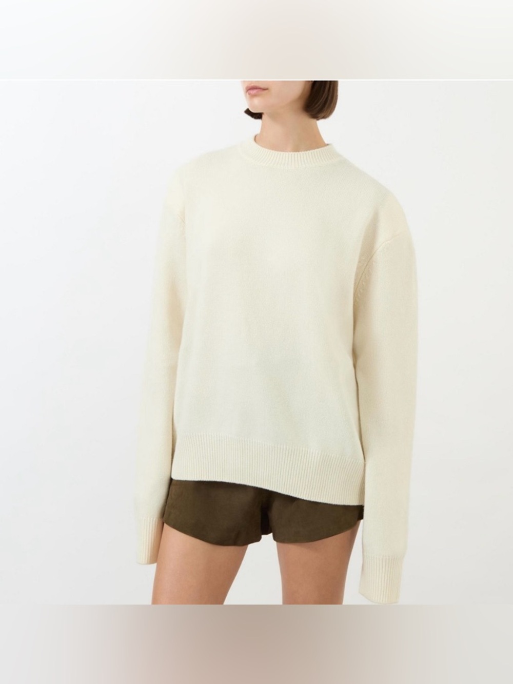 WHite And Warren Oversized Cotton Crew